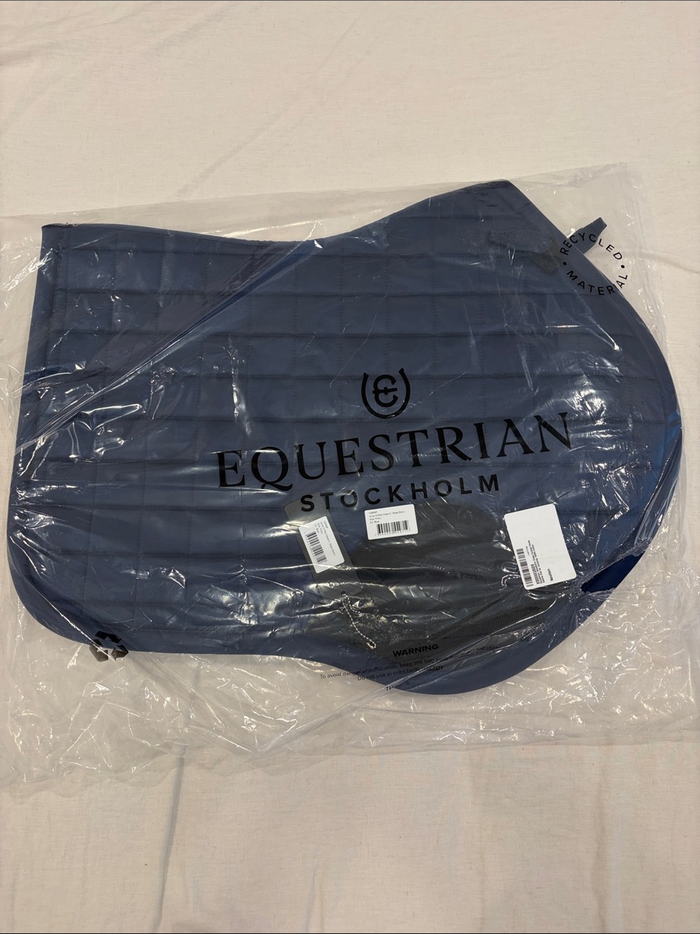 Equestrian Stockholm Navy Quilted Saddle Pad NWT